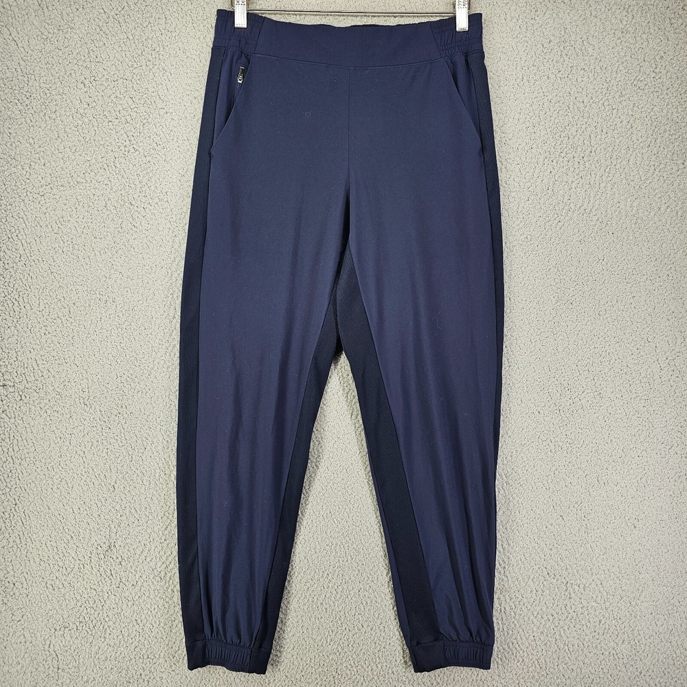 Athleta Brooklyn Jogger Pants Womens 6 Navy Blue Zip Pocket Stretch High Waist